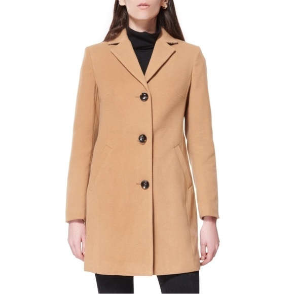 MARALYN & ME Juniors' Single-Breasted Reefer Coat jacket size camel XL - Picture 2 of 8